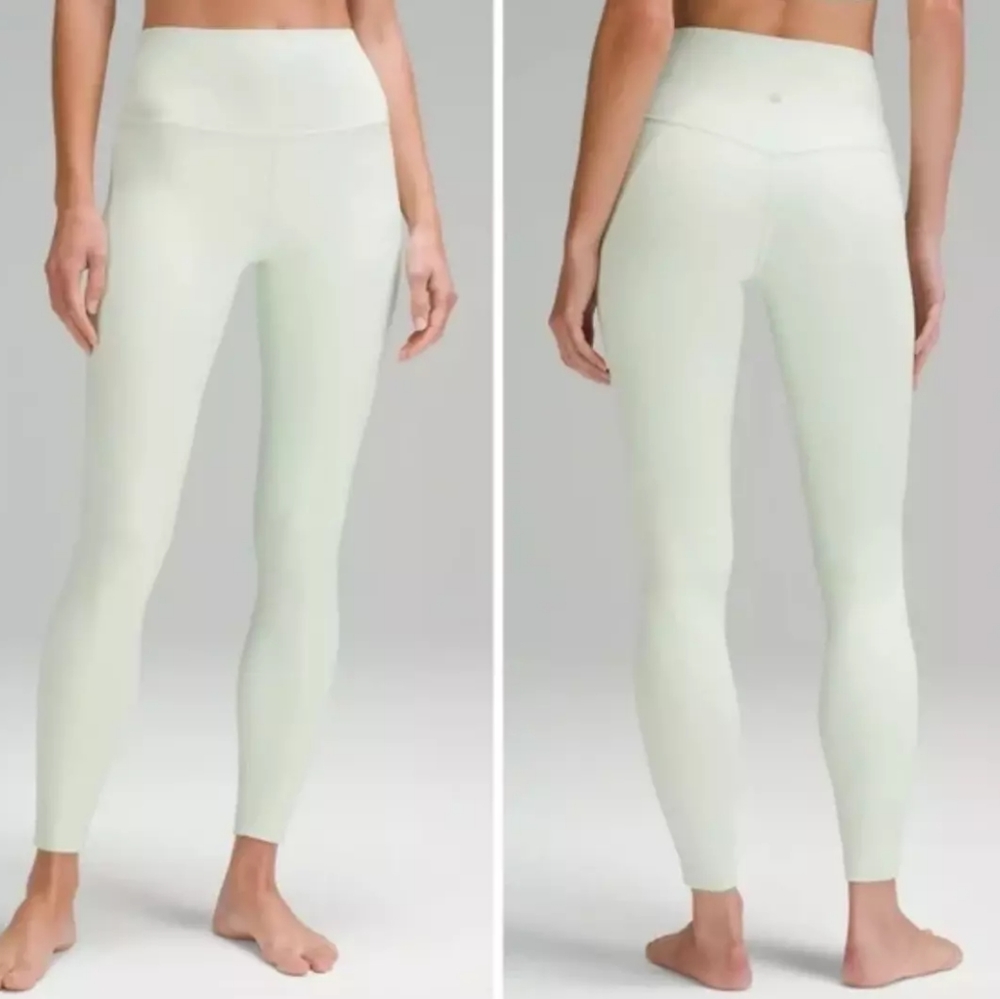 NWT Lululemon Align 28” High Rise Pant in kholarbi green Size 10 Lined